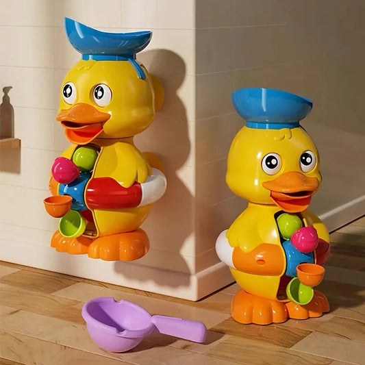 Interactive Duck Bath Toy with a Water Wheel And Spinning Eyes