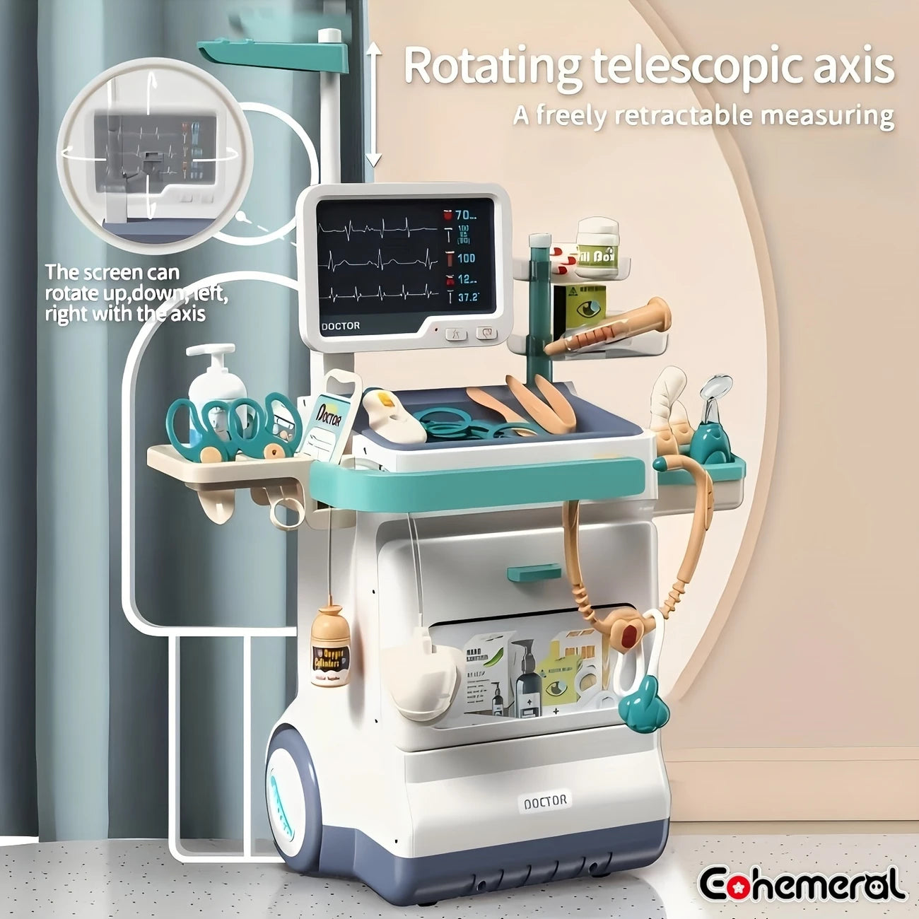 Pretend Play Medical Trolley Set