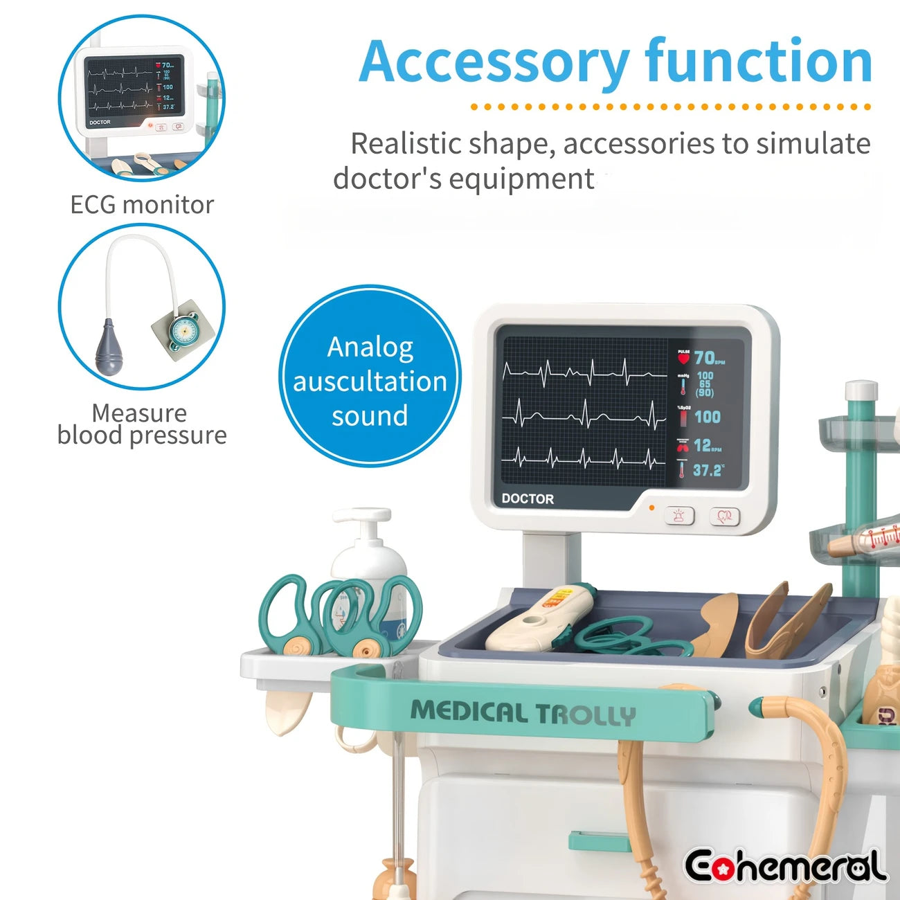 Pretend Play Medical Trolley Set