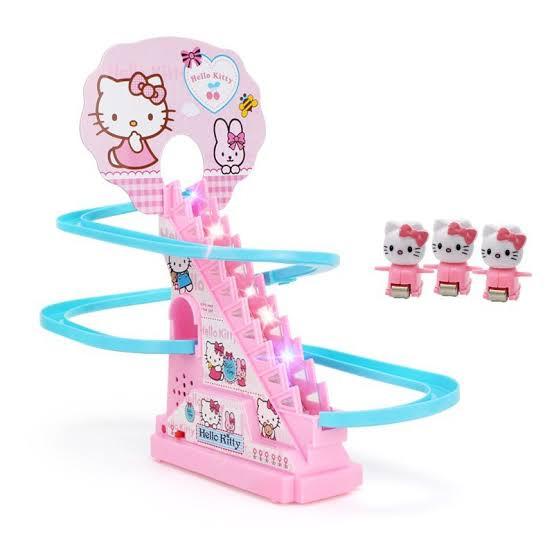 Kitty Climbing Stairs Toy Children Roller Coaster Toy Set