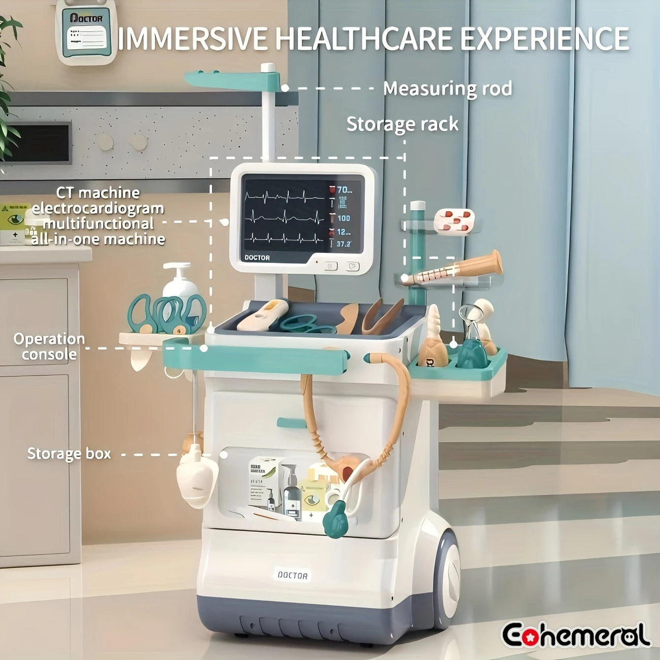 Pretend Play Medical Trolley Set