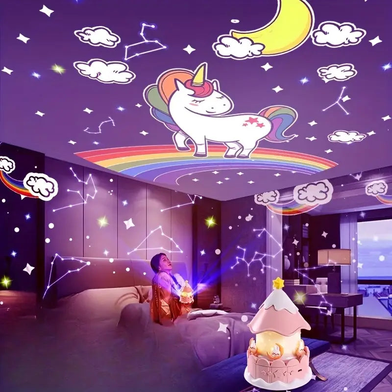 21 Film Sets, LED Night Light Carousel for Bedrooms