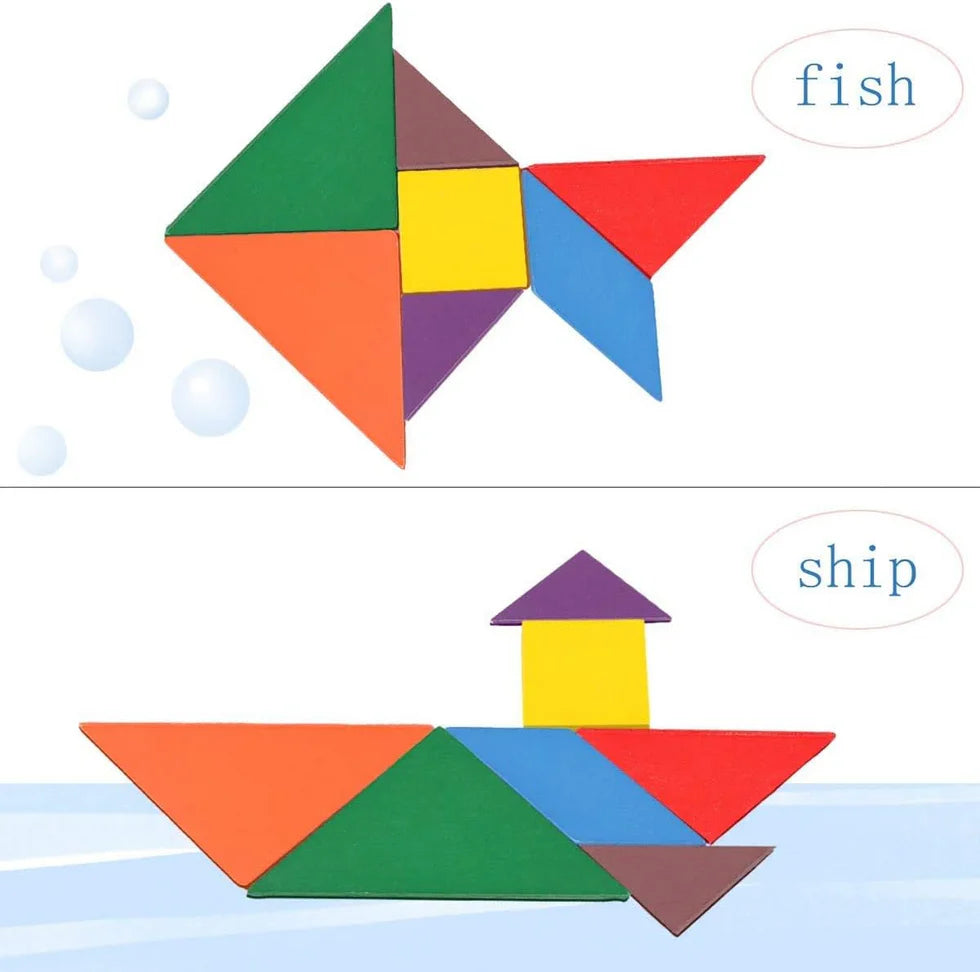 Wooden Tangram Intelligence Puzzle For Kids