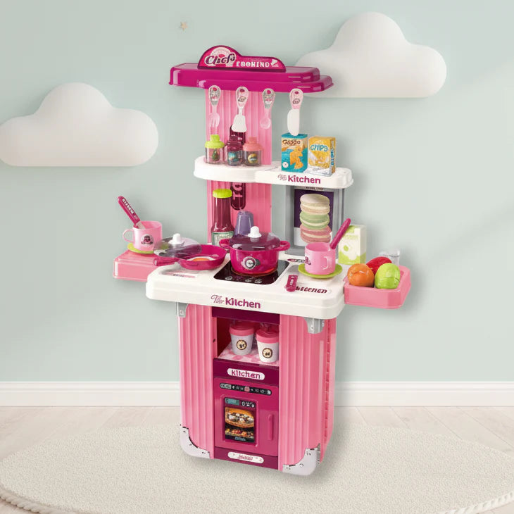 Kitchen Trolley Case Set Pretend Play for Kids