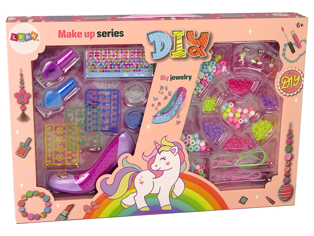 Unicorn Makeup Series DIY Jewelry Set with Nail Paints for Girls