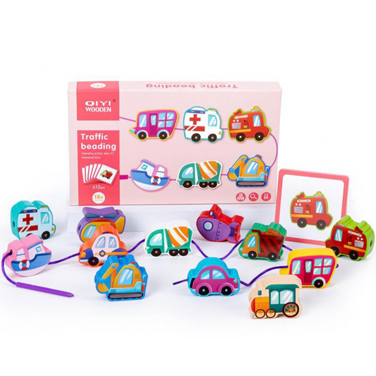 Classic World Traffic Beads Lacing Toy for Baby Toddler Early Learning Education