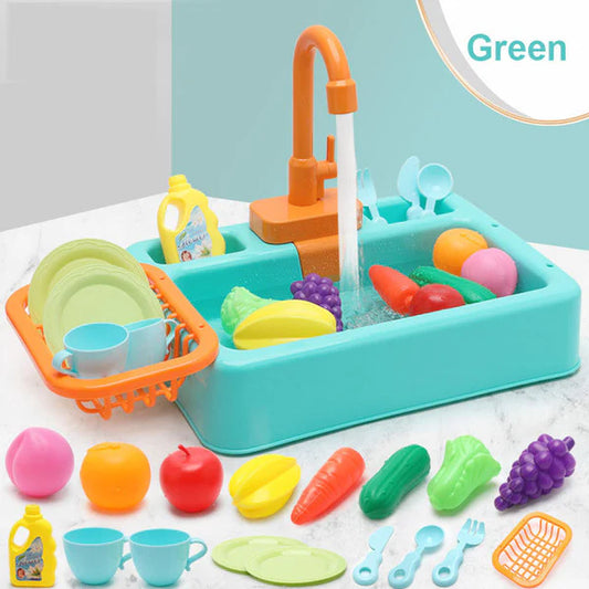 Kitchen Sink Electric Dishwasher Kitchen Toy for Home Kindergarten for Children Kid Boys and Girls