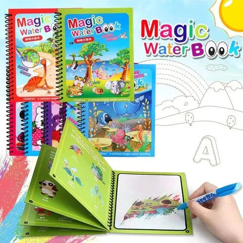 Reusable Water Color Drawing Book With Magic Pen Painting Drawing Board Coloring Book Toys For Children