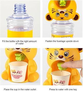 Mini Panda Water Dispenser Baby Toy Drinking Water Hand Press Water Bottle Pump Cooler Lifelike Cute Children Props Home