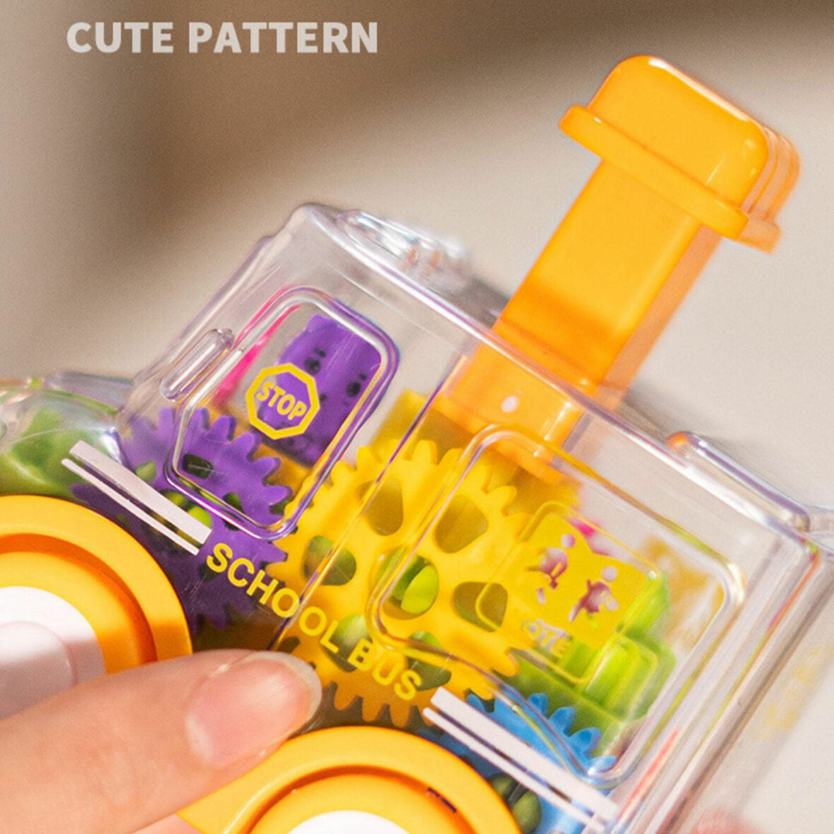 Cute Transparent Body Push & Go Gear Bus
