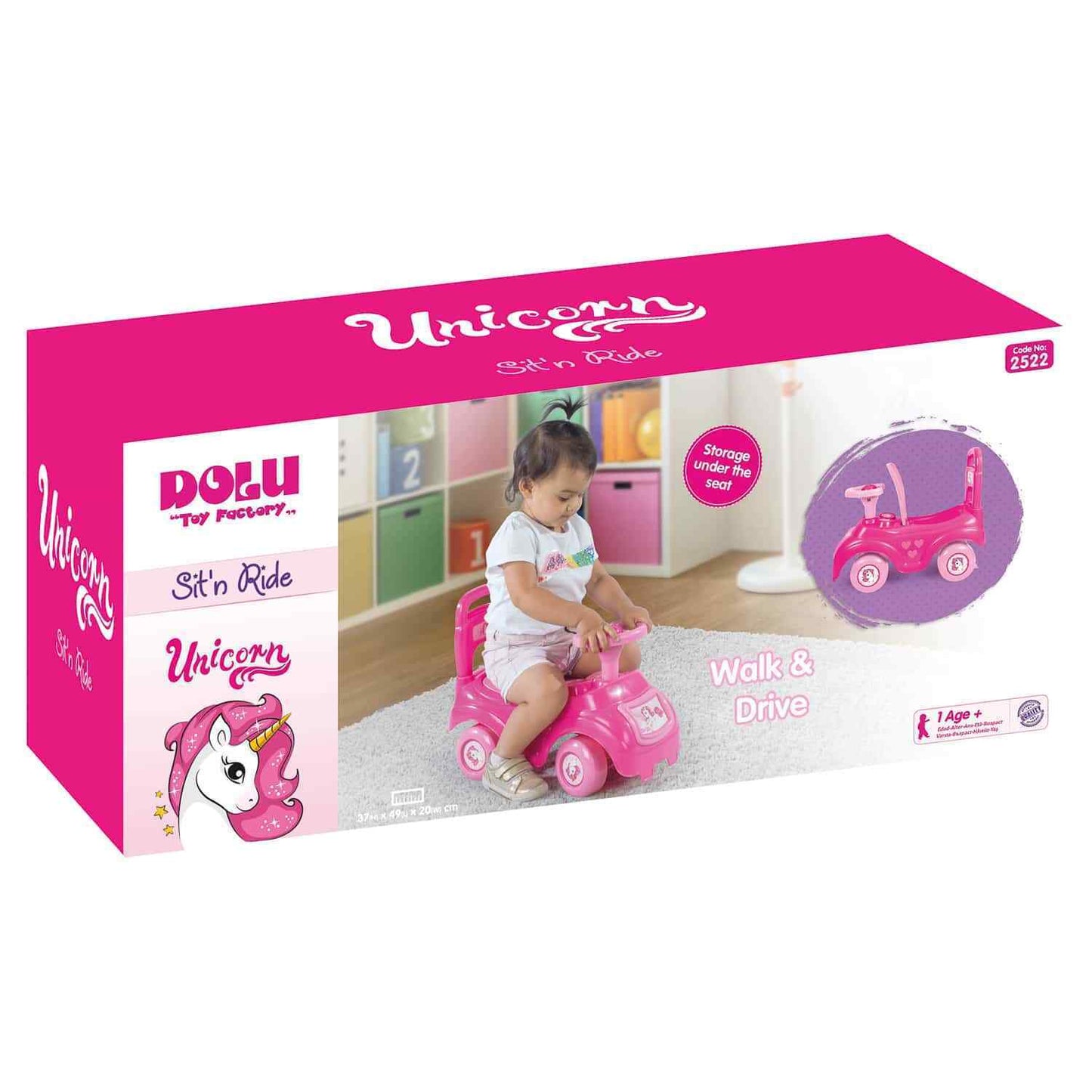 Dolu Ride-On Walk and Ride Toy with Storage Space