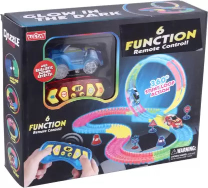 Race Track Toy Glow Tracks Cars STEM Glow In The Dark Trax Race