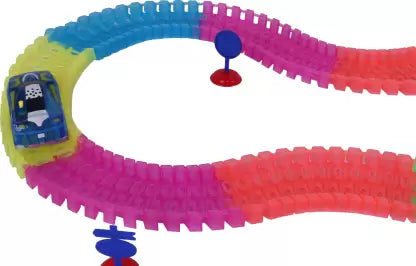 Kids Glow In Dark Flexible Tracks Car Play Set
