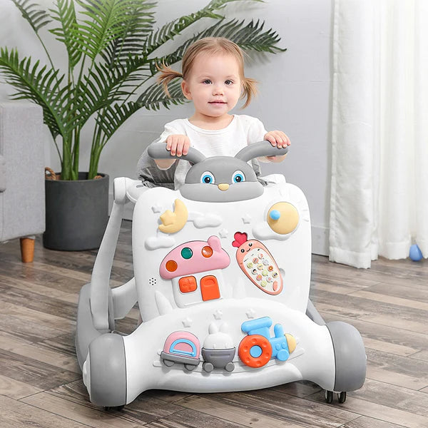 Premium 2 In 1 Baby Activity Walker In Fiber Material With Musical Tray