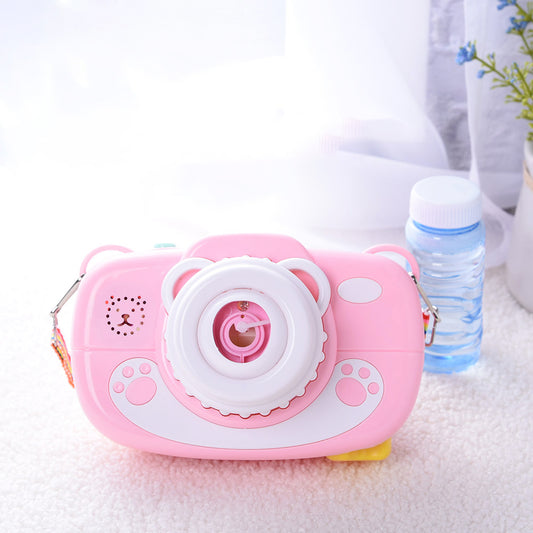 Musical and Light Bear Water Bubble Making Machine Camera Toy For Children