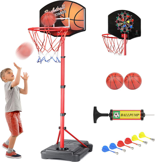 Children Basket Ball Kids Toy Basketball Hoop With Darts Target 2 In 1