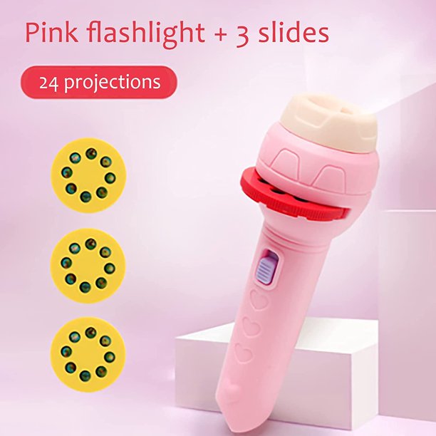 Slide Projector Flashlight Torch, Kids Projection Light Toy Slide Flashlight Lamp Education Learning