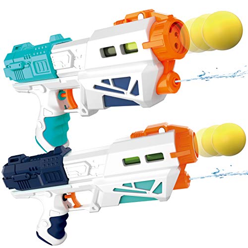 2 in 1 Super Water Gun Blaster Pistol and Foam Ball Popper Air Toy Gun Kids Shooting Game For Boys