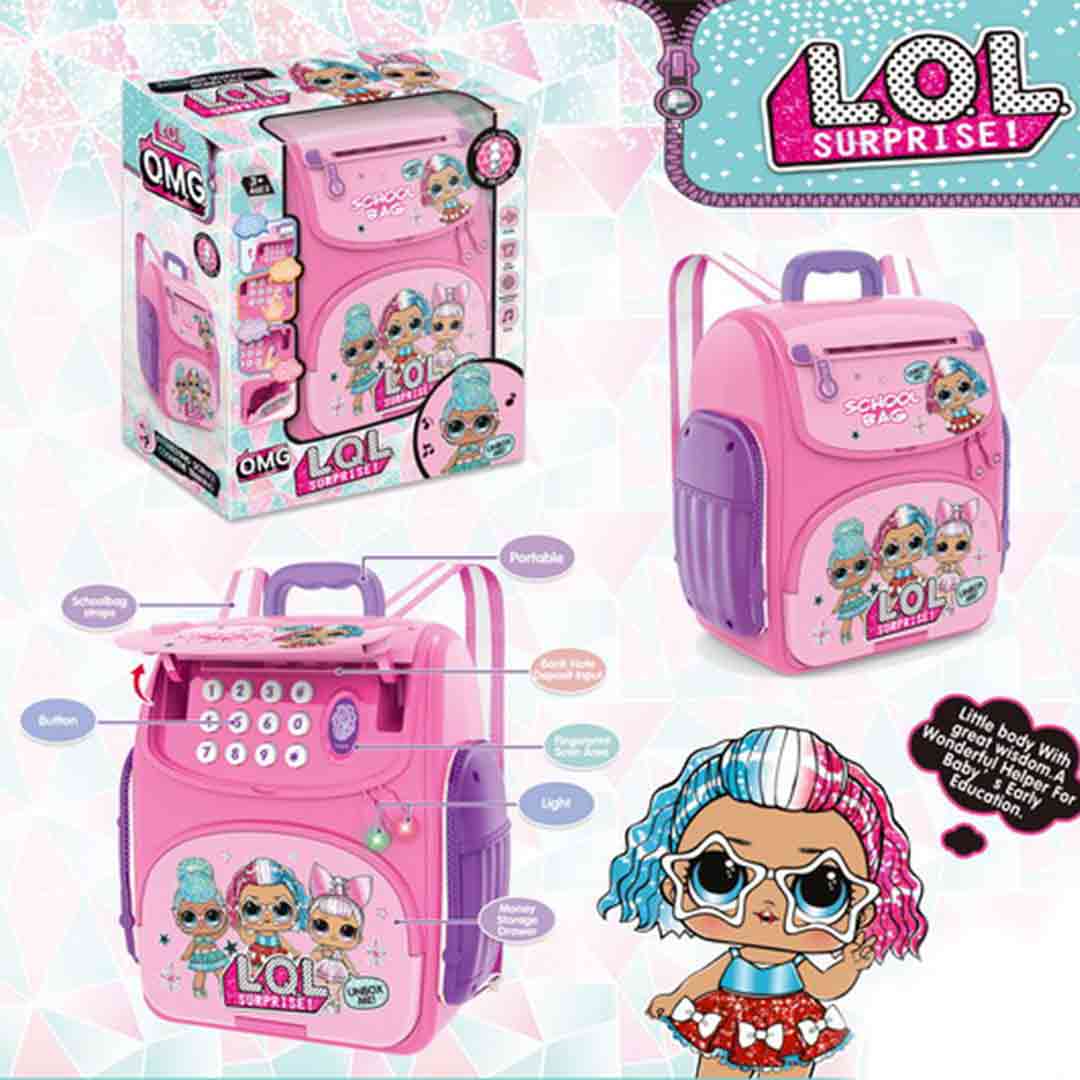 LOL Money Bank ATM Mini Savings Bank with Electronic Lock School Bag For Kids