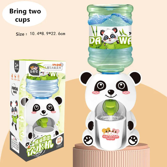 Mini Panda Water Dispenser Baby Toy Drinking Water Hand Press Water Bottle Pump Cooler Lifelike Cute Children Props Home