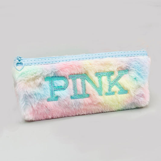 Fluffy Pencil Pouch Geometry For Kids
