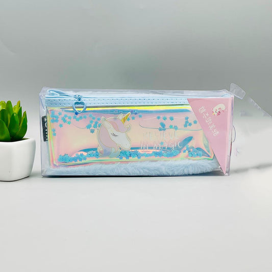 Unicorn Pencil Pouch Geometry with Floating Stars
