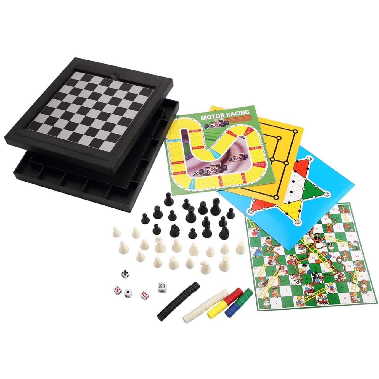 3-in-1 Chess and Checkers and Backgammon Folding Board Games For Kids and Adults