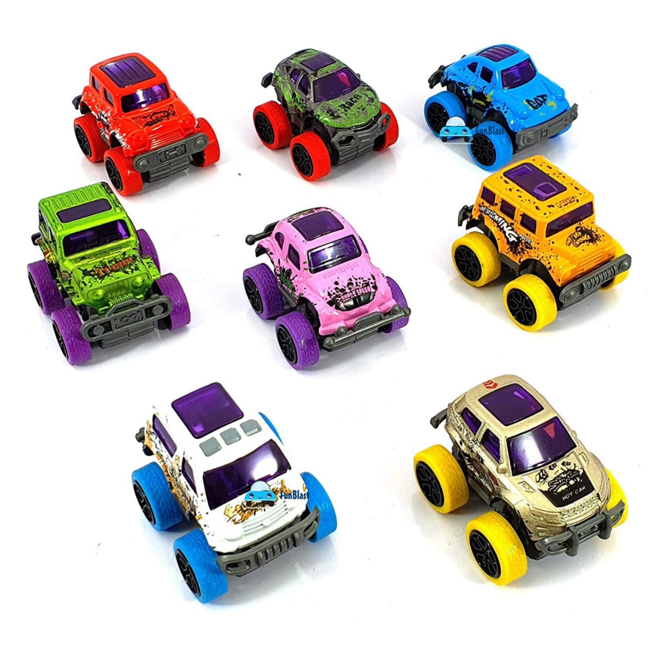 Die-Cast Extreme Racing Team Fun Blast Mini Monster Truck Friction Power Toy Car for Kids