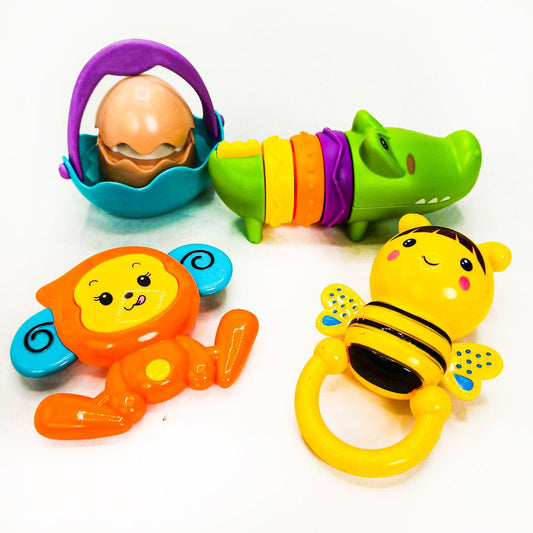Colorful 4 Pieces Rattles Set Baby Early Education Series