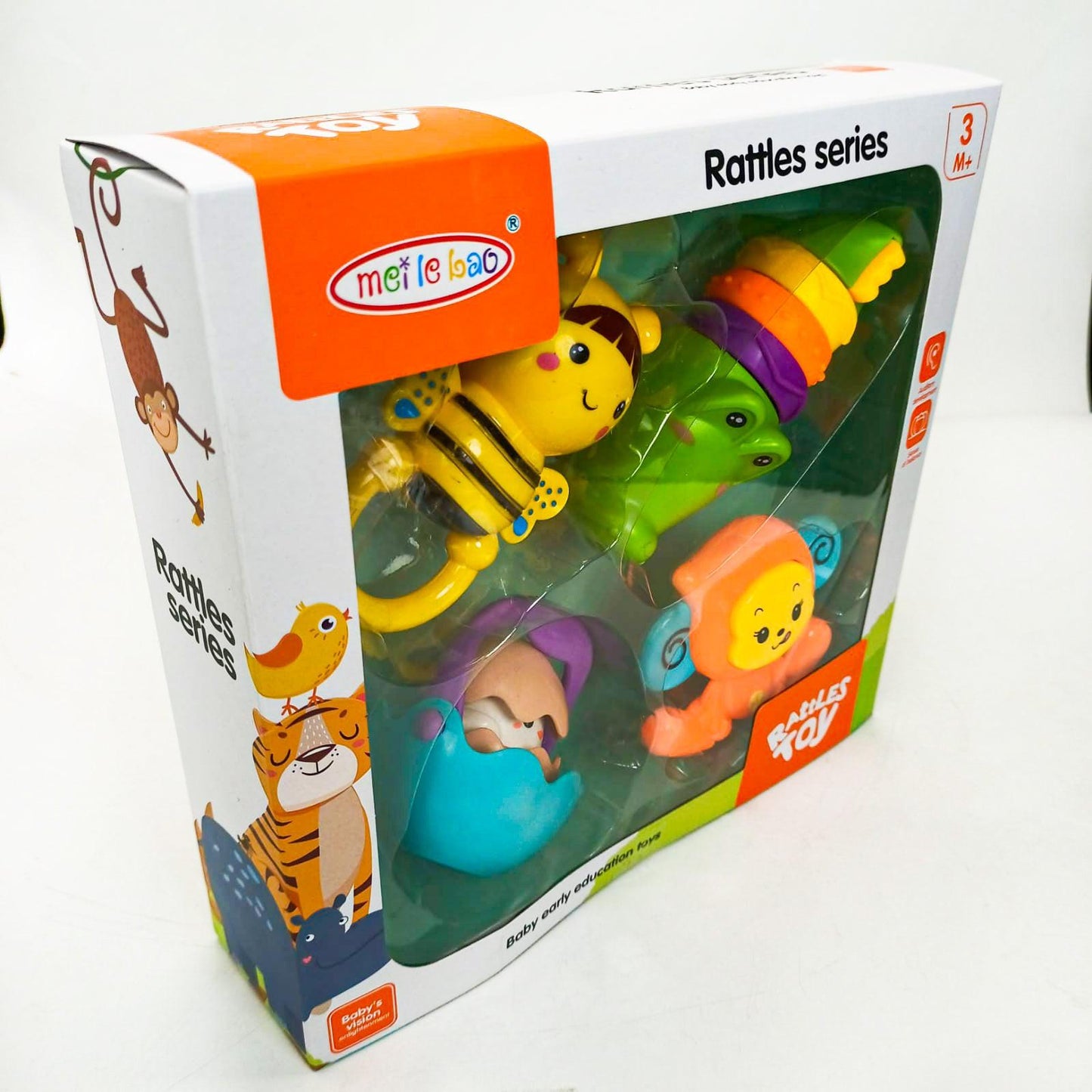 Colorful 4 Pieces Rattles Set Baby Early Education Series