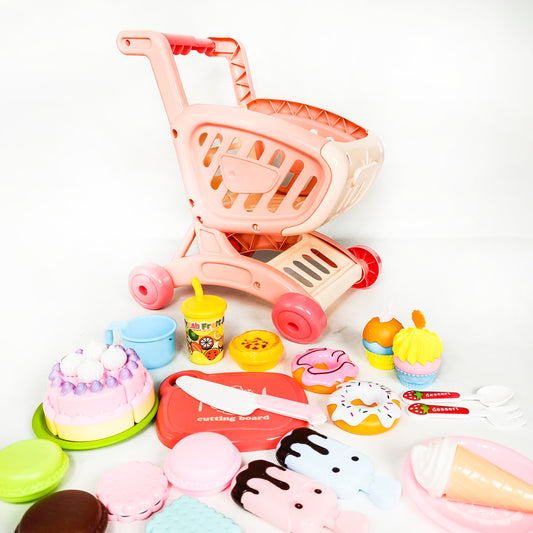 Delicious Supermarket Mini Kitchen Food Play-Set with Trolley