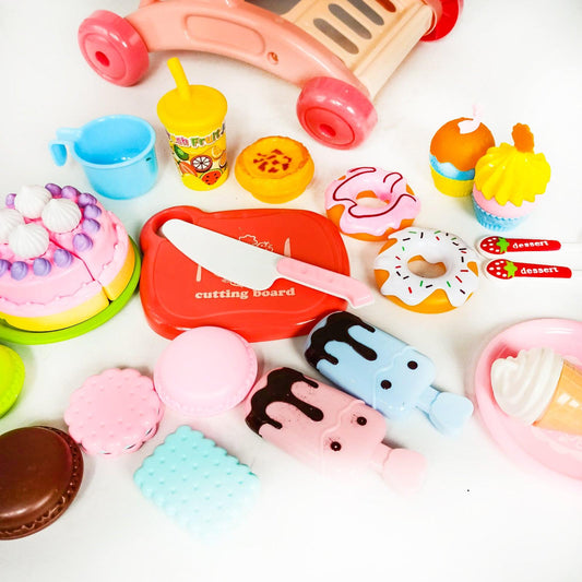 Delicious Supermarket Mini Kitchen Food Play-Set with Trolley