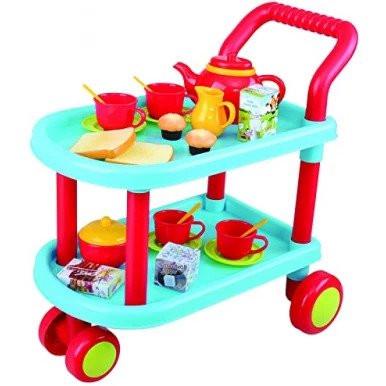 Kitchen Tea Cart Trolley With Kitchen Accessories For Kids Play and Entertainment