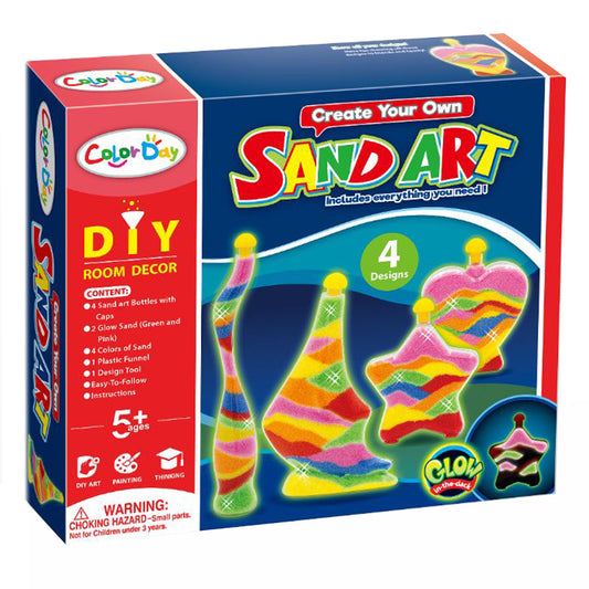 DIY Glow Sand Art Set For Crafts Activity With Multicolored Sand