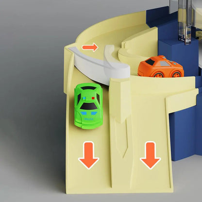 Kids Toys Electric Lift Rail Car Parking Toy Montessori Boys Girls Racing Cars Mechanical Adventure Table Game For Children Gift