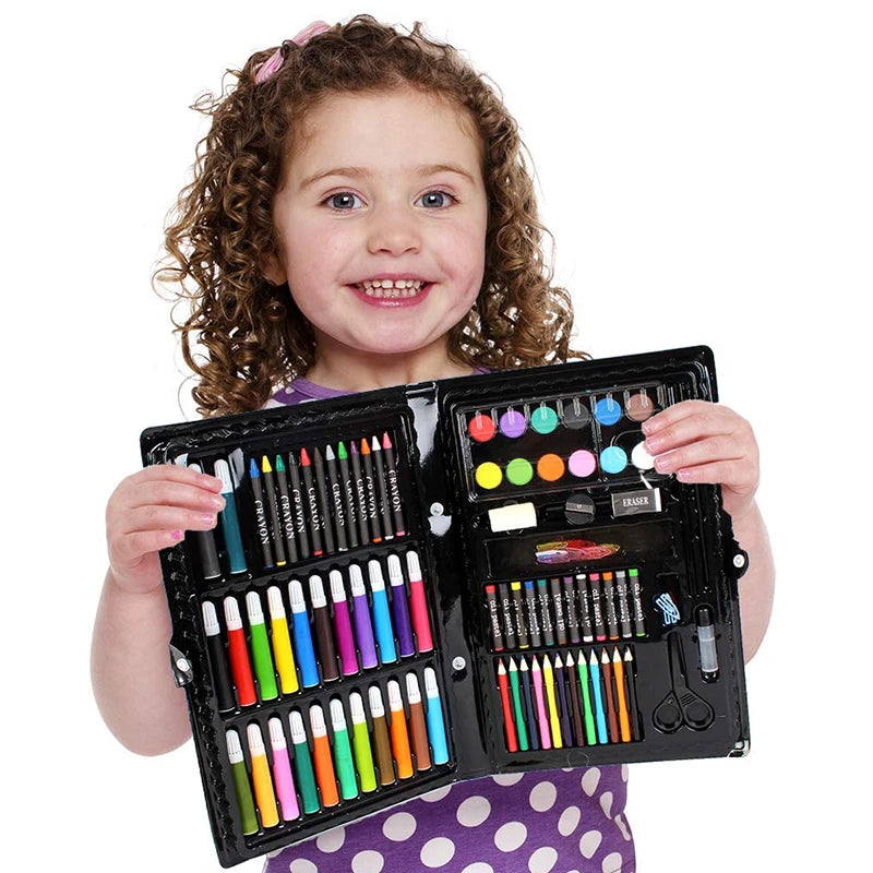 Kids Art Set Children Drawing Set Water Color Pen Crayon Oil Pastel Pain  150 Pcs