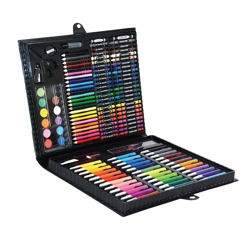 150Pcs/Set Kids Art Set Children Drawing Set Water Color Pen Crayon Oil Pastel Painting Drawing Tool Art Supplies Stationery Set
