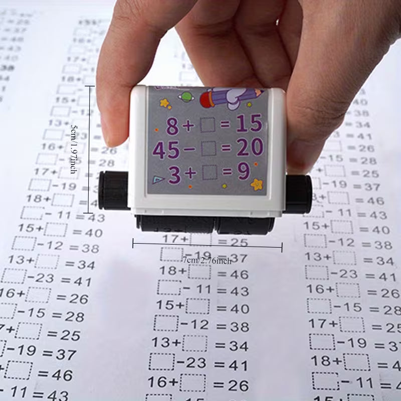 Reusable Math Roller Stamp for Teaching, Featuring a 2-In-1 Fill-In-The-Blank Design for Practicing Math Within 100