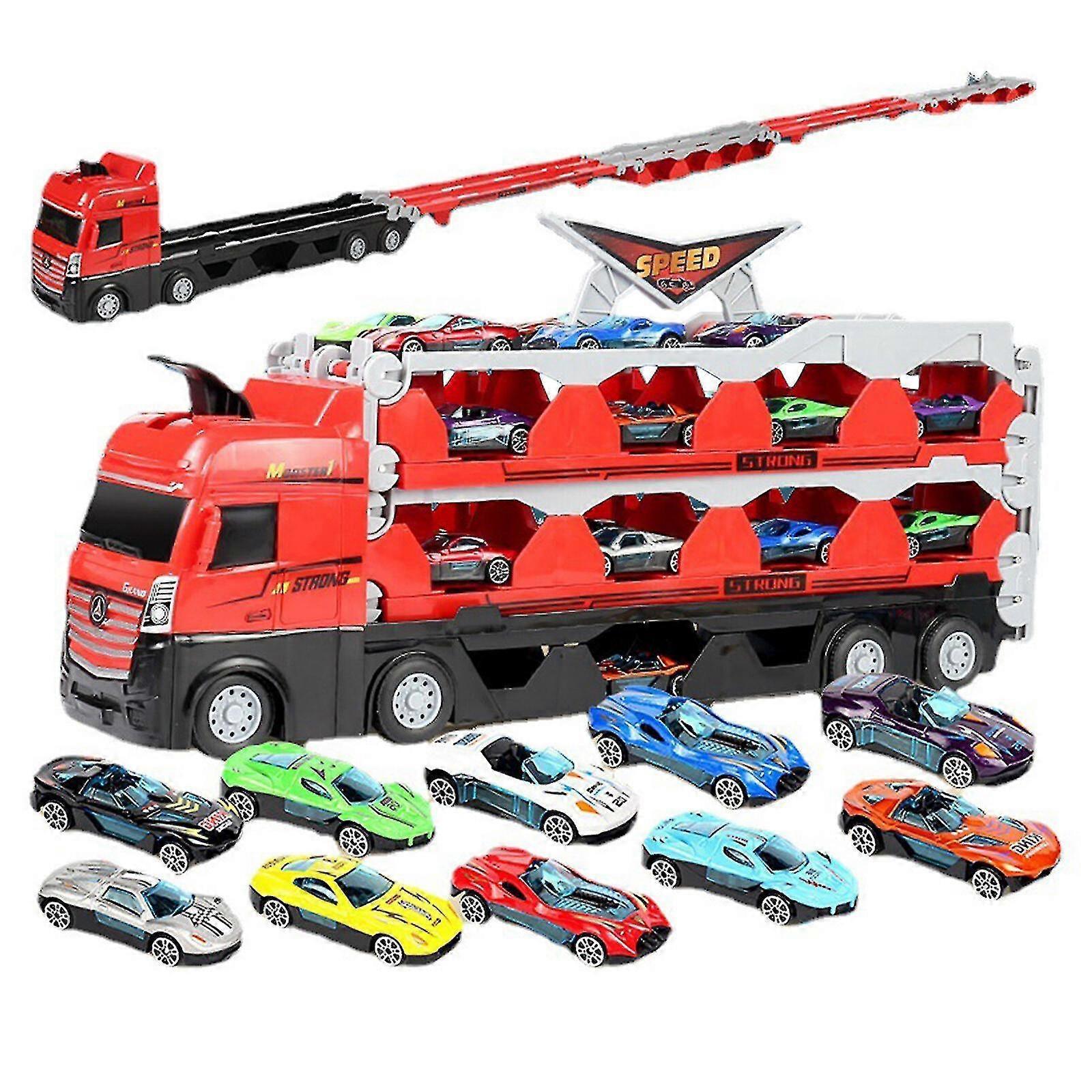Kids Mega Hauler Truck With Ejection Race Track – Toyster