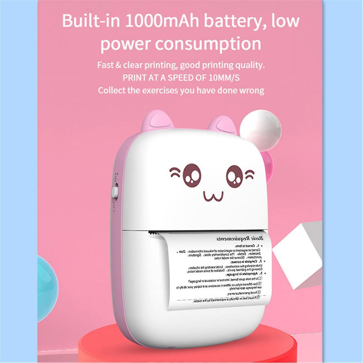 Mini Pocket Thermal Printer Wireless Bluetooth Photo Printing Machine