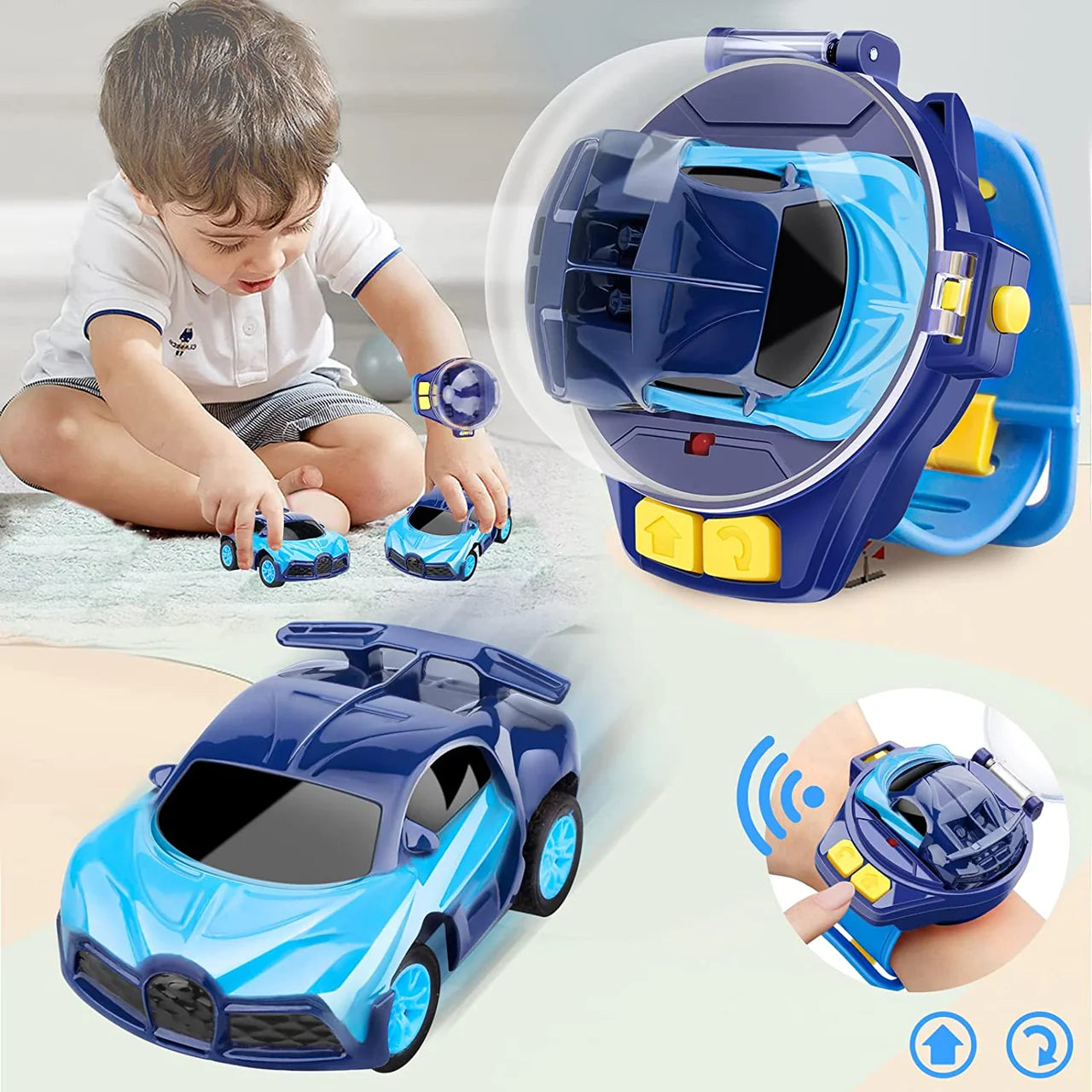 Watch Remote Control Car Toy Mini Watch Control Car Toys Cute Watch RC Car Toy With Light Attractive Gift For Boys And Girls