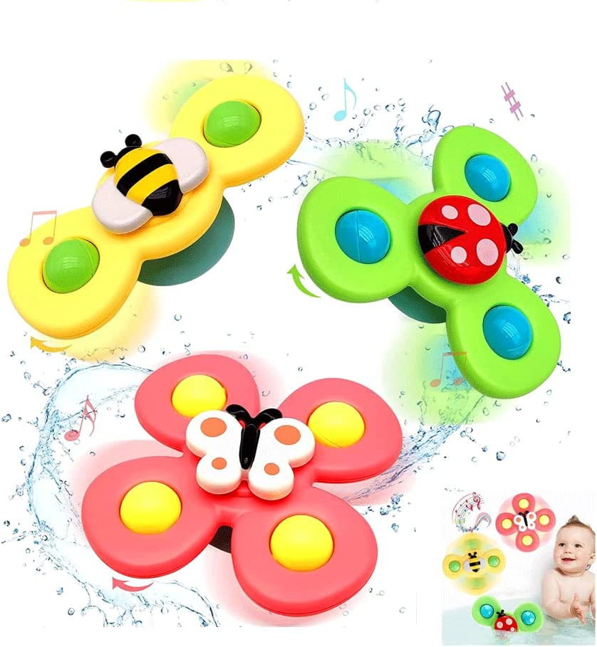 Sensory Bath Toys for Toddlers 1-3 – Stress Relief and Anxiety Spinning Top – Early Learning Birthday Gift