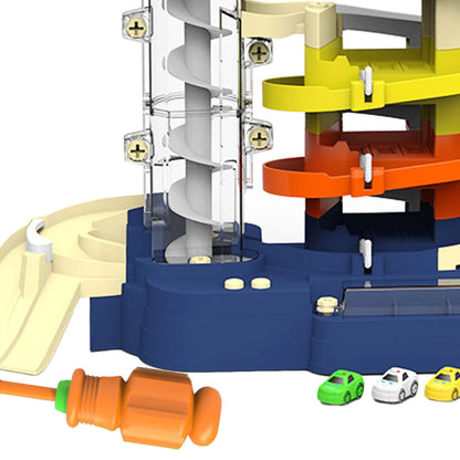 Kids Toys Electric Lift Rail Car Parking Toy Montessori Boys Girls Racing Cars Mechanical Adventure Table Game For Children Gift