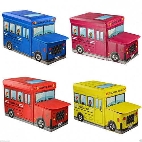 Foldable Kid's Toy Storage Box & Padded Seat