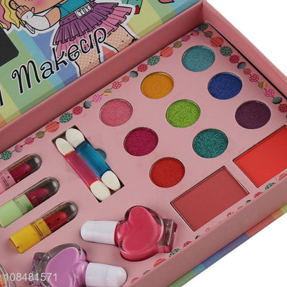 Fashion Gifts Kid Makeup Set Nail Polish And DIY Beads Kits 2 in 1 Girl Toys For Child Pretend Play