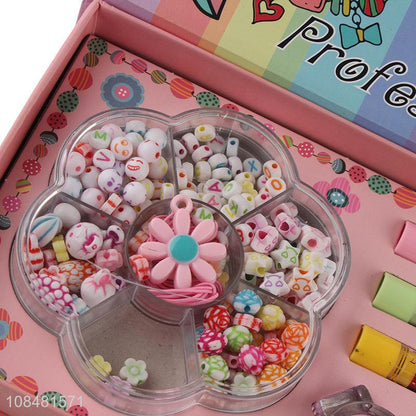 Fashion Gifts Kid Makeup Set Nail Polish And DIY Beads Kits 2 in 1 Girl Toys For Child Pretend Play
