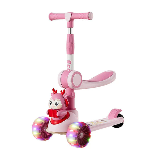2 in 1 Deer Manual Scooty and Cycle with Light
