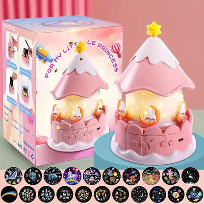 21 Film Sets, LED Night Light Carousel for Bedrooms