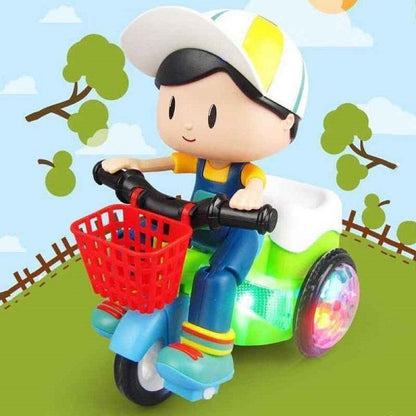 Boy Stunt Tricycle Model Toy Car with Sound and Light