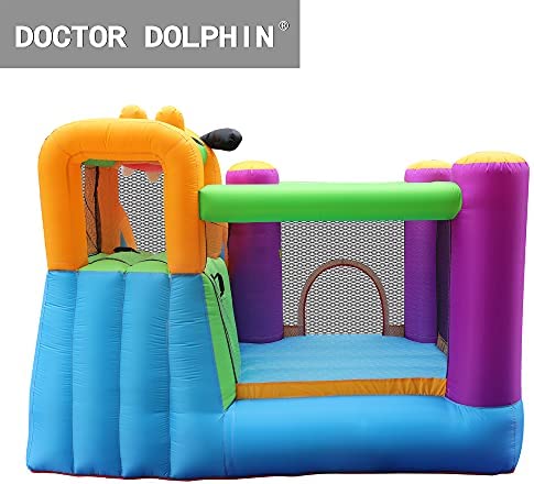 Doctor Dolphin Inflatable Dog Bouncer Slide with Air Blower